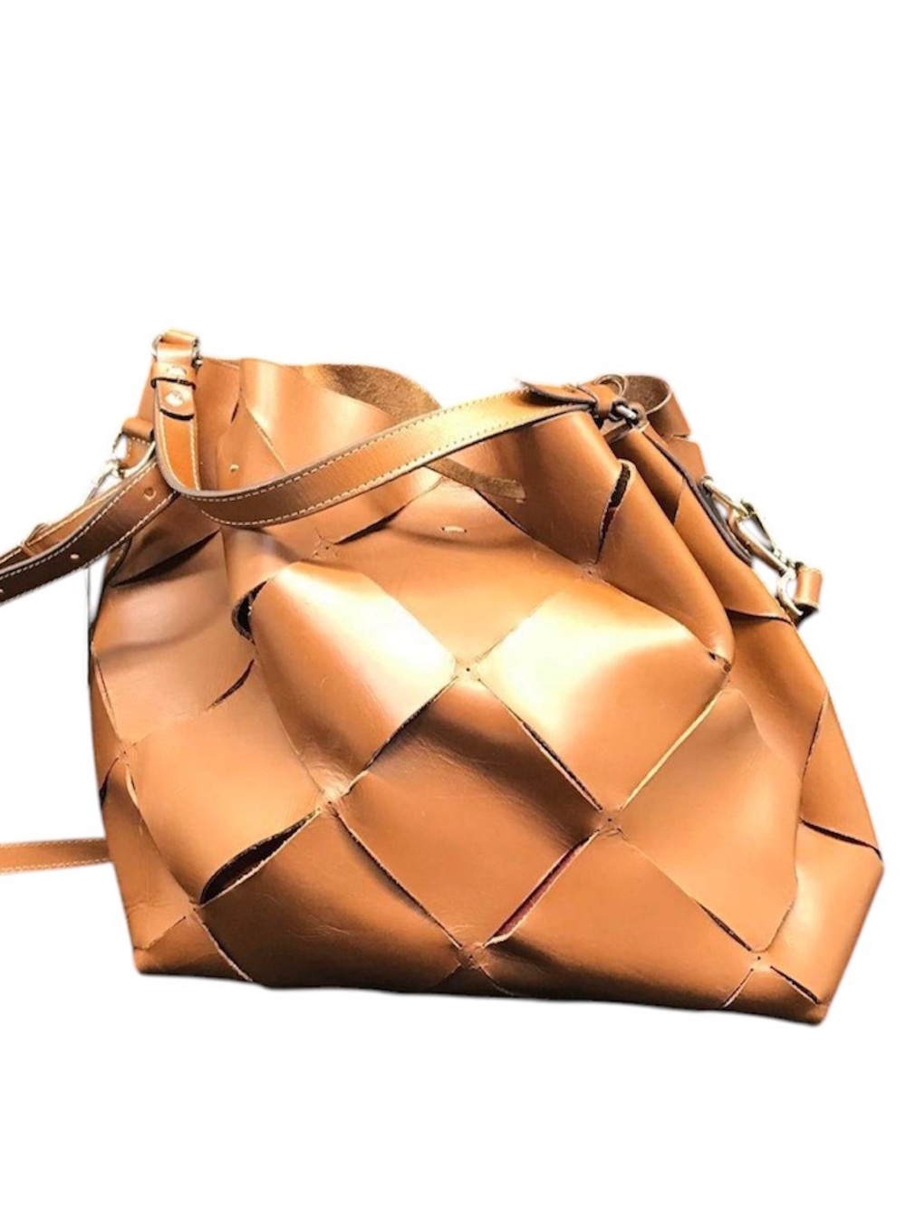 Boldrini Brown Selleria Learher Cutout Bag. Nwt